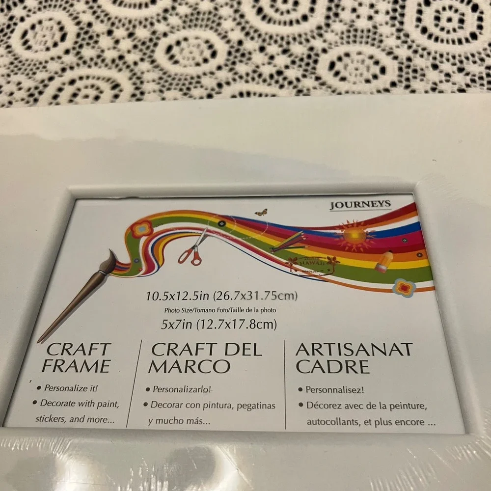Journeys White Craft Frame | Arts Crafts Kids Memories | NWT